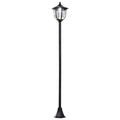 1.77m Free-Standing Solar LED Garden Lamp Post with Sensor - Black