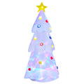 1.8m Inflatable LED Christmas Tree with Star and Multicolour Decorations for Indoor Outdoor - White