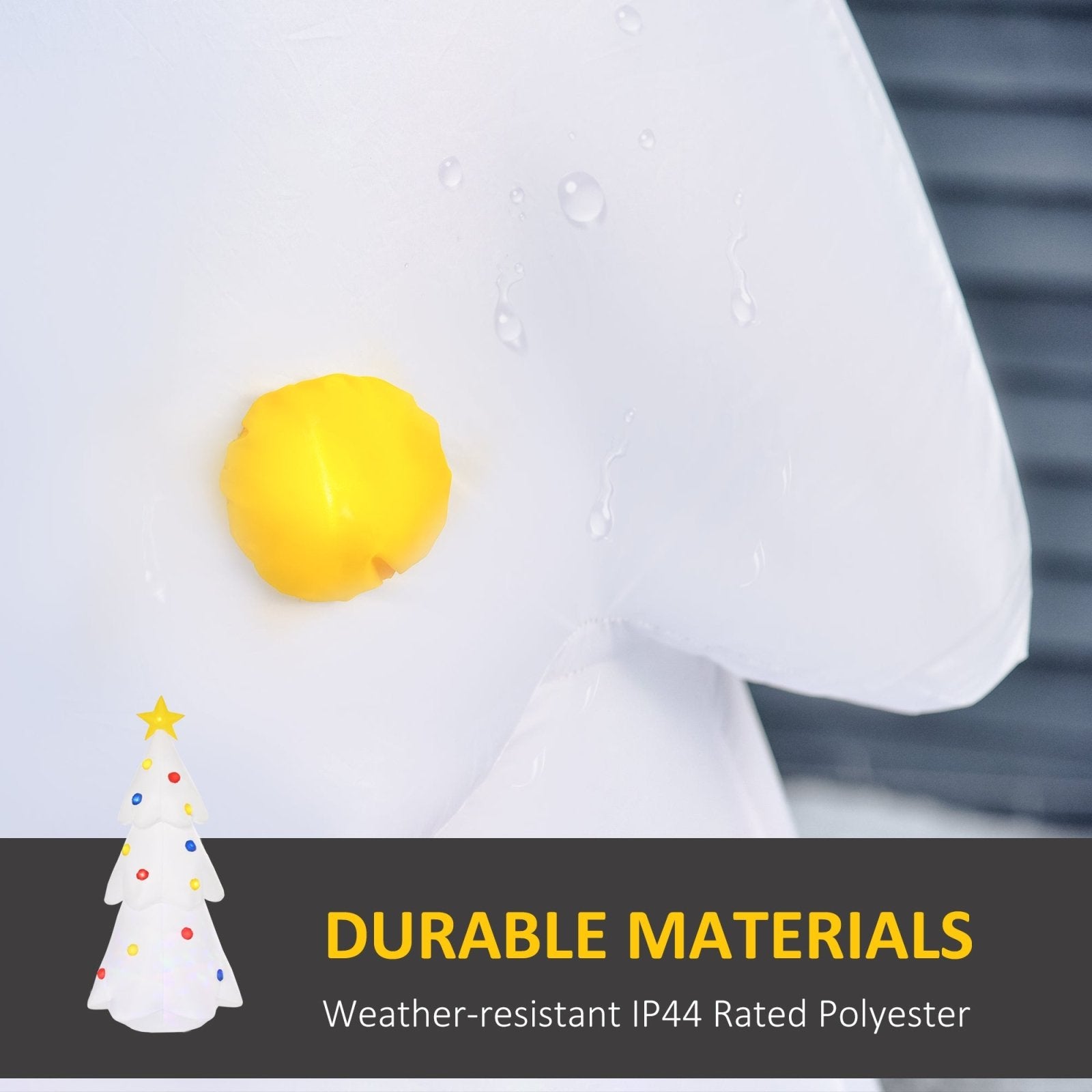 1.8 m Inflatable Christmas Tree w/ Star and Multicolour Decorations LED Lighted Indoor Outdoor Home Decor for Garden Lawn Party Prop White - Bedzy UK modern and affordable home furniture England