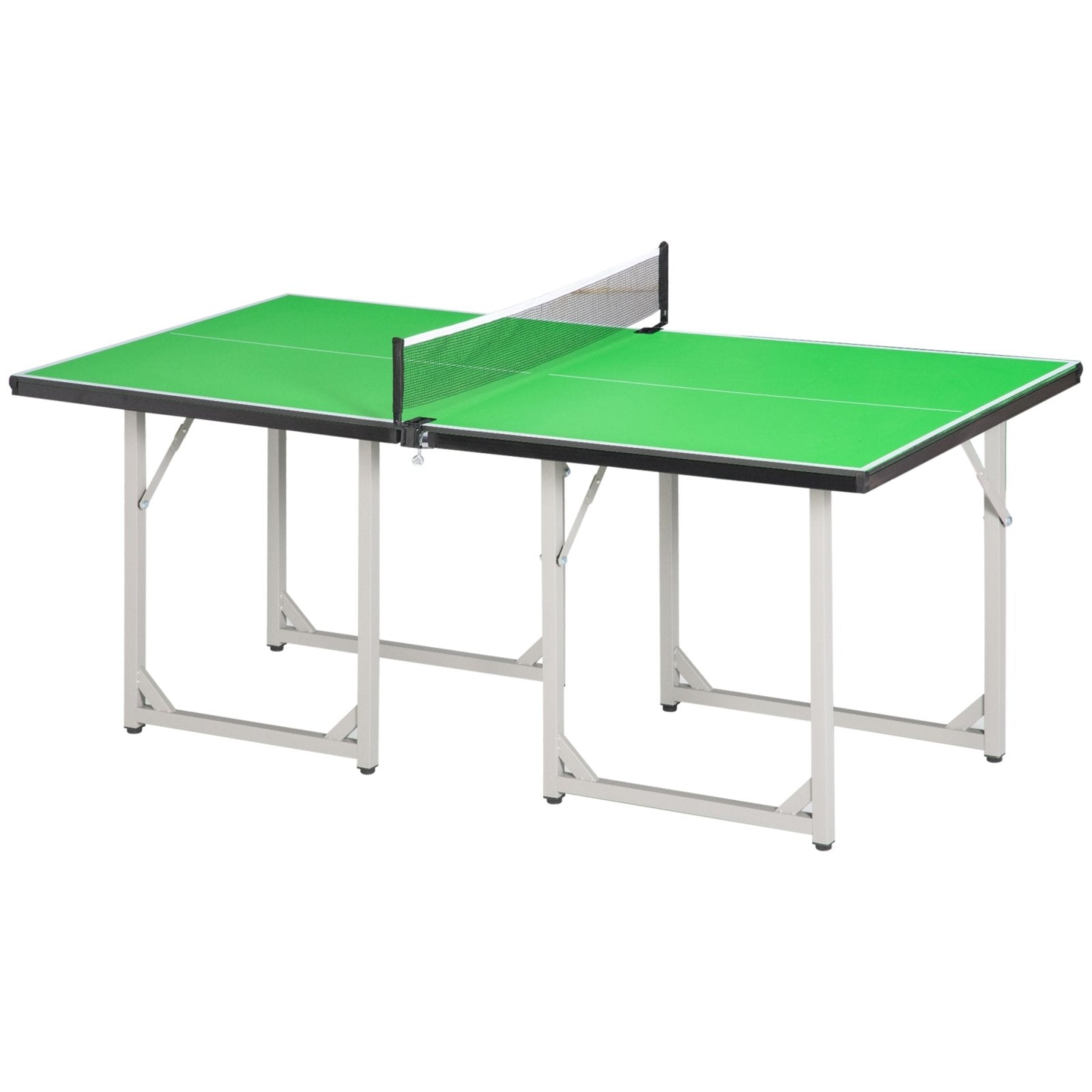 182cm Mini Tennis Table Folding Ping Pong Table with Net Multi - Use Table for Indoor Outdoor Game, Green - Bedzy UK modern and affordable home furniture England