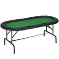 1.83m Foldable Poker Table with Chip Trays & Drink Holders - Green