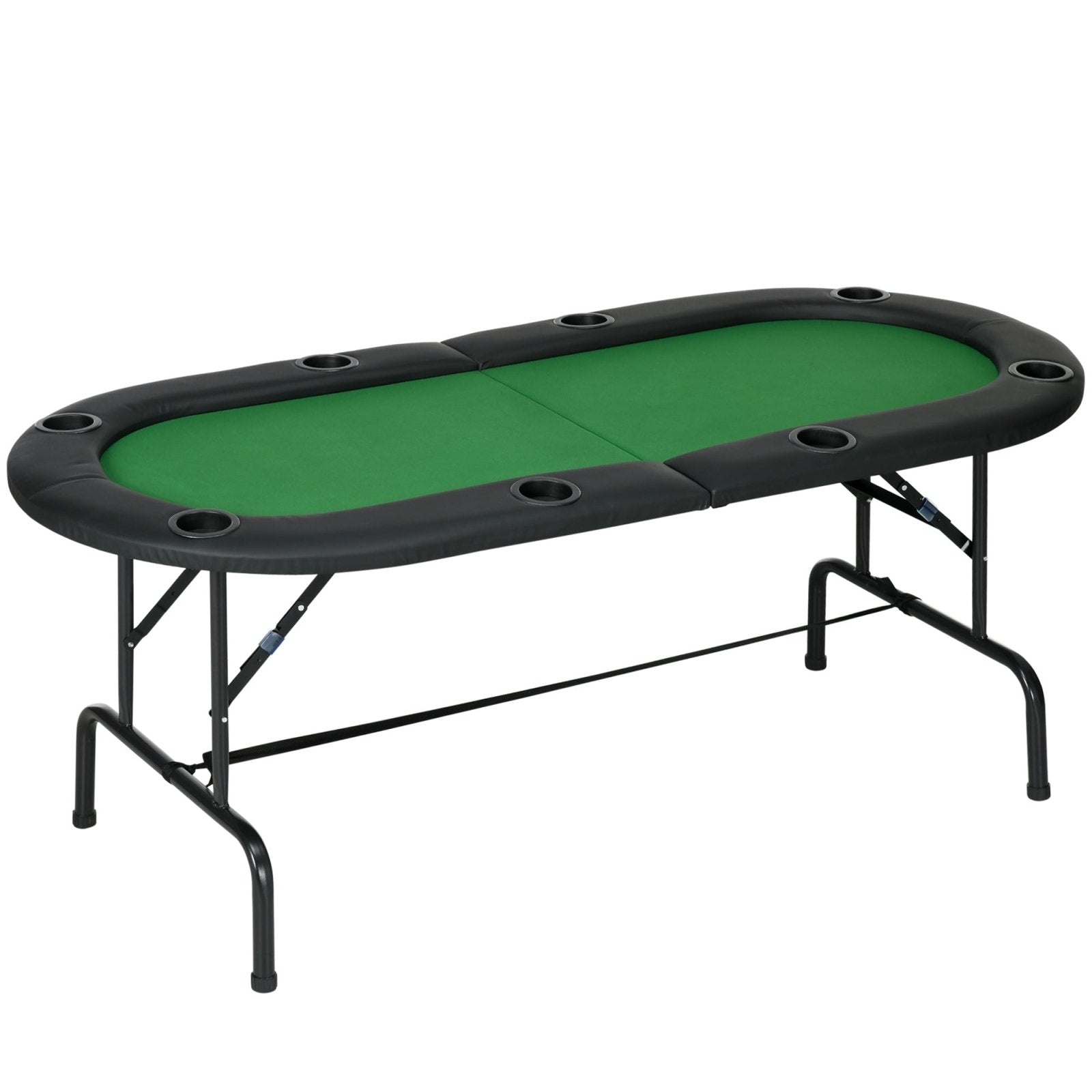 1.83m Foldable Poker Table W/Chip Trays, Drink Holders - Bedzy UK modern and affordable home furniture England