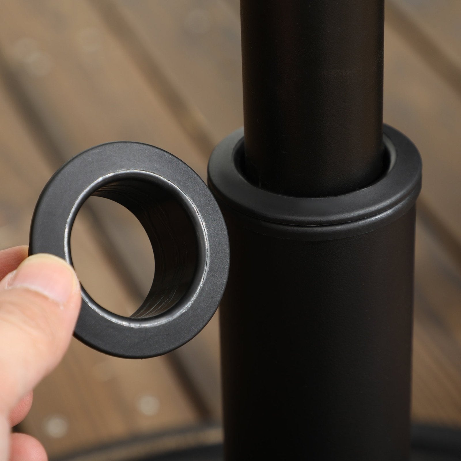 18kg Resin Garden Parasol Base, Round Outdoor Market Umbrella Stand Weight for Poles of ?38mm to ?48mm, Bronze - Bedzy UK modern and affordable home furniture England