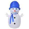 1.8m Inflatable Christmas Snowman LED Light Decoration for Indoor Outdoor - White Blue
