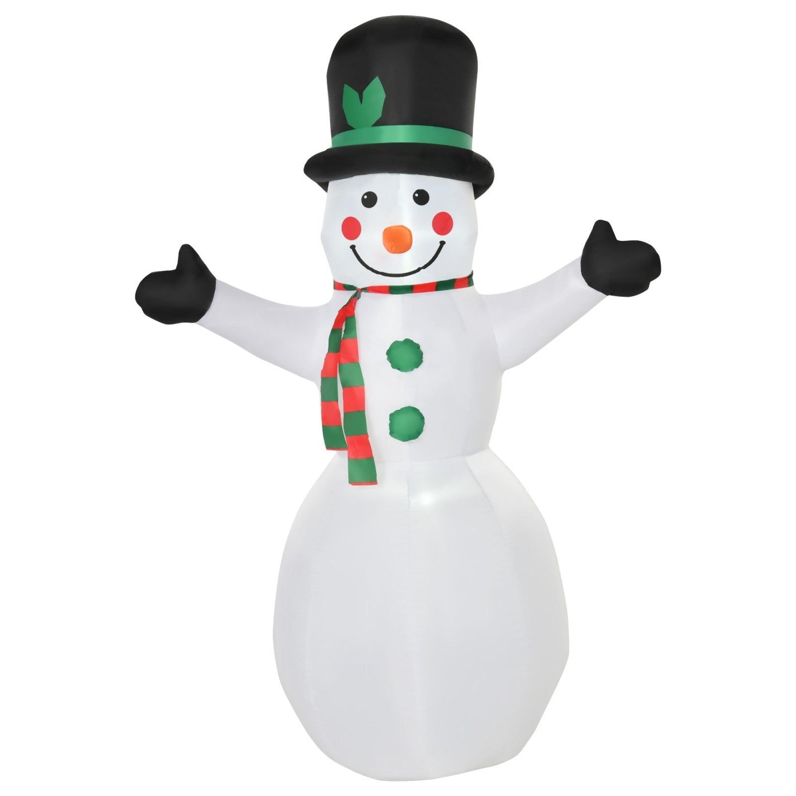 1.8m Inflatable Snowman Decoration, Polyester - White - Bedzy UK modern and affordable home furniture England