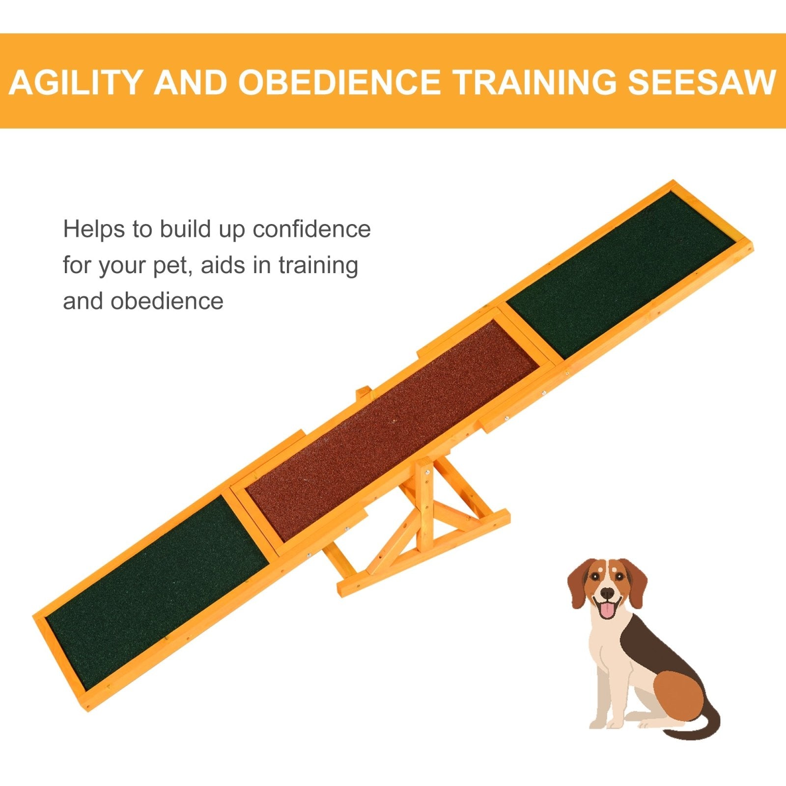 1.8m Wooden Pet Seesaw Dog Agility Equipment Activity Sport Dog Training Agility Obedience Equipment Toy Weather Resistant - Bedzy UK modern and affordable home furniture England