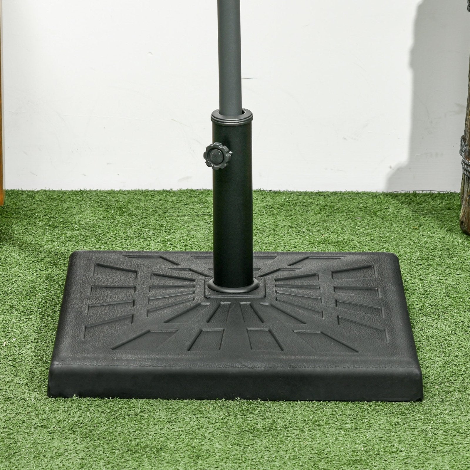 19kg Resin Garden Parasol Base Holder, Square Outdoor Market Umbrella Stand Weight for Poles of ?32mm, ?38mm, and ?48mm, Black - Bedzy UK modern and affordable home furniture England