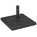 19kg Resin Garden Parasol Base with Adjustable Knob for 32-48mm Poles - Black