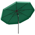3 m Garden Parasol with Tilt Mechanism & Crank Handle, UPF 30+ Patio Umbrella Outdoor Table Umbrella, Green