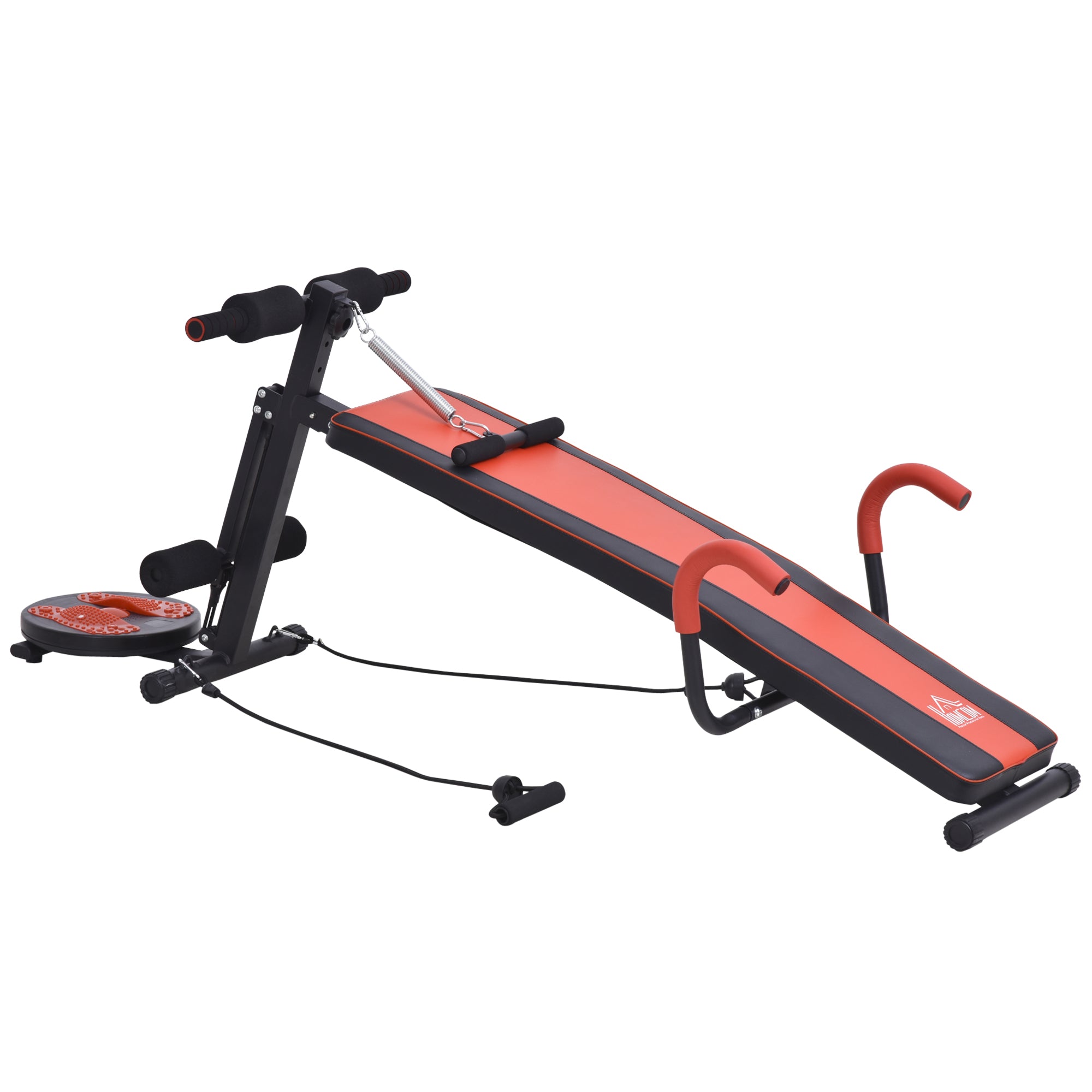 Multifunctional Sit Up Bench Exercise with Resistant Rope and Twist Waist Disc for Home, Office and Gym