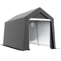 3.6 x 2.1m Portable Outdoor Storage Shed with Window - Dark Grey