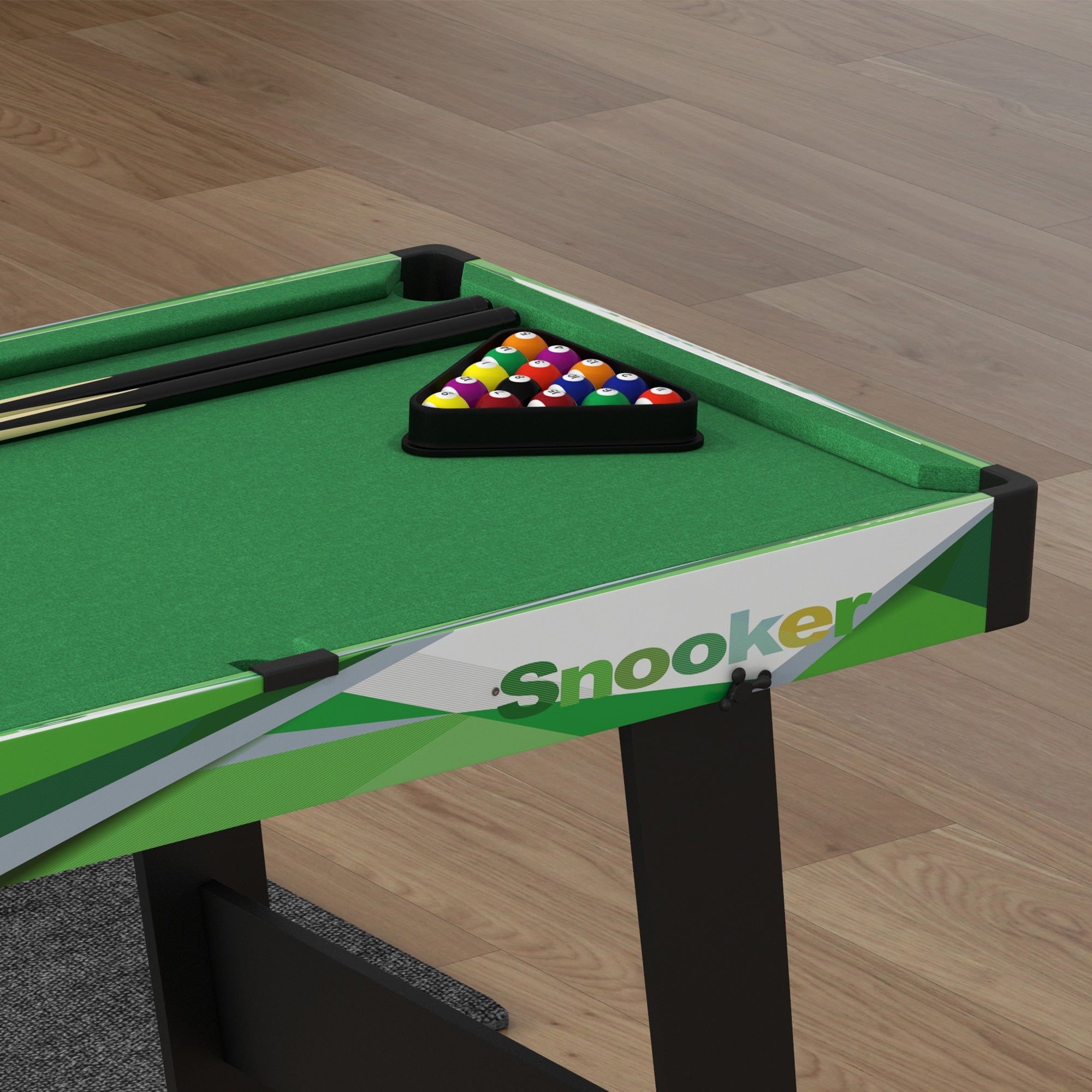 104cm Folding Mini Pool Table Set with 2 Cues, 16 Balls, Chalk, Triangle, Brush, Green