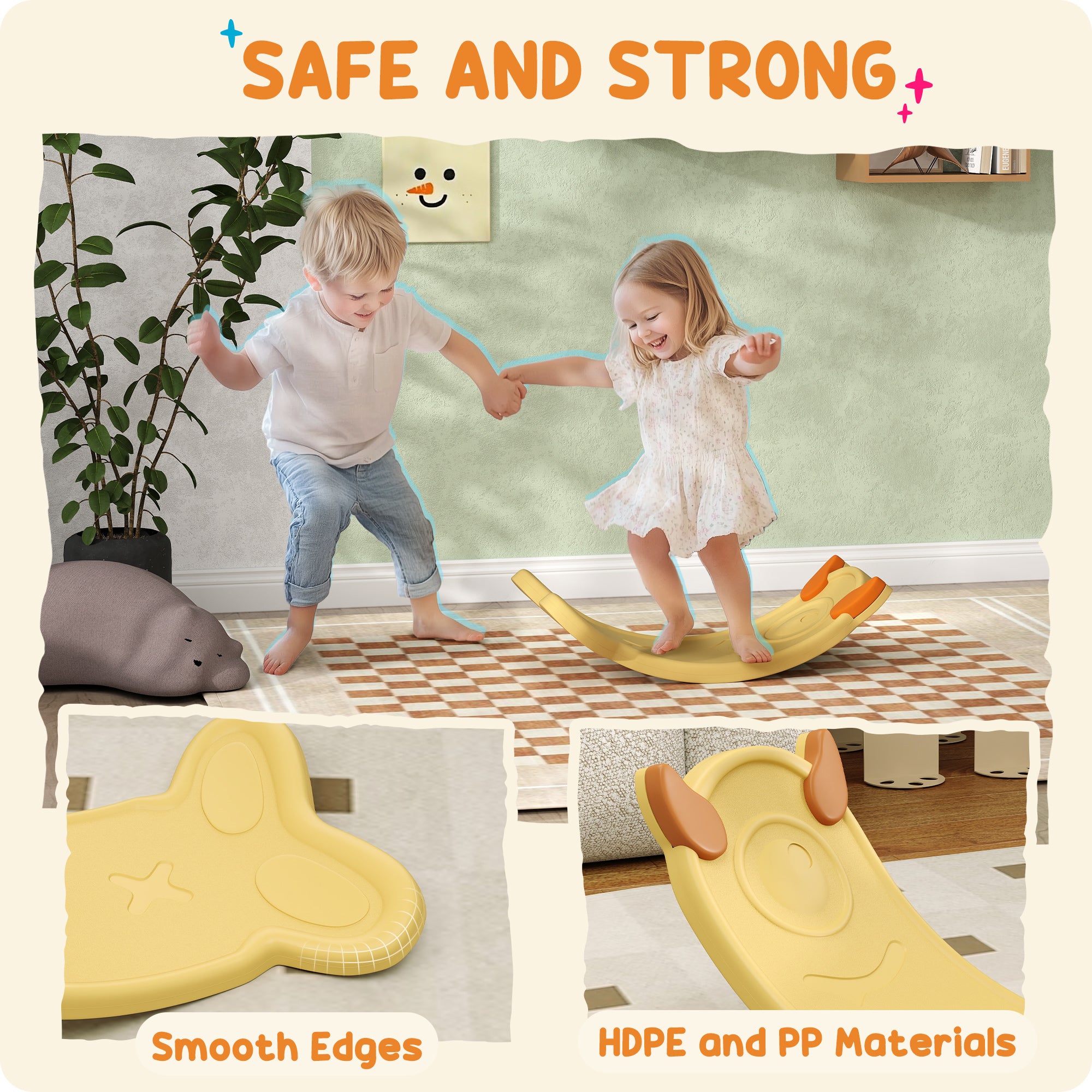 Balance Board for Kids Balance Training & Sensory Play, Yellow