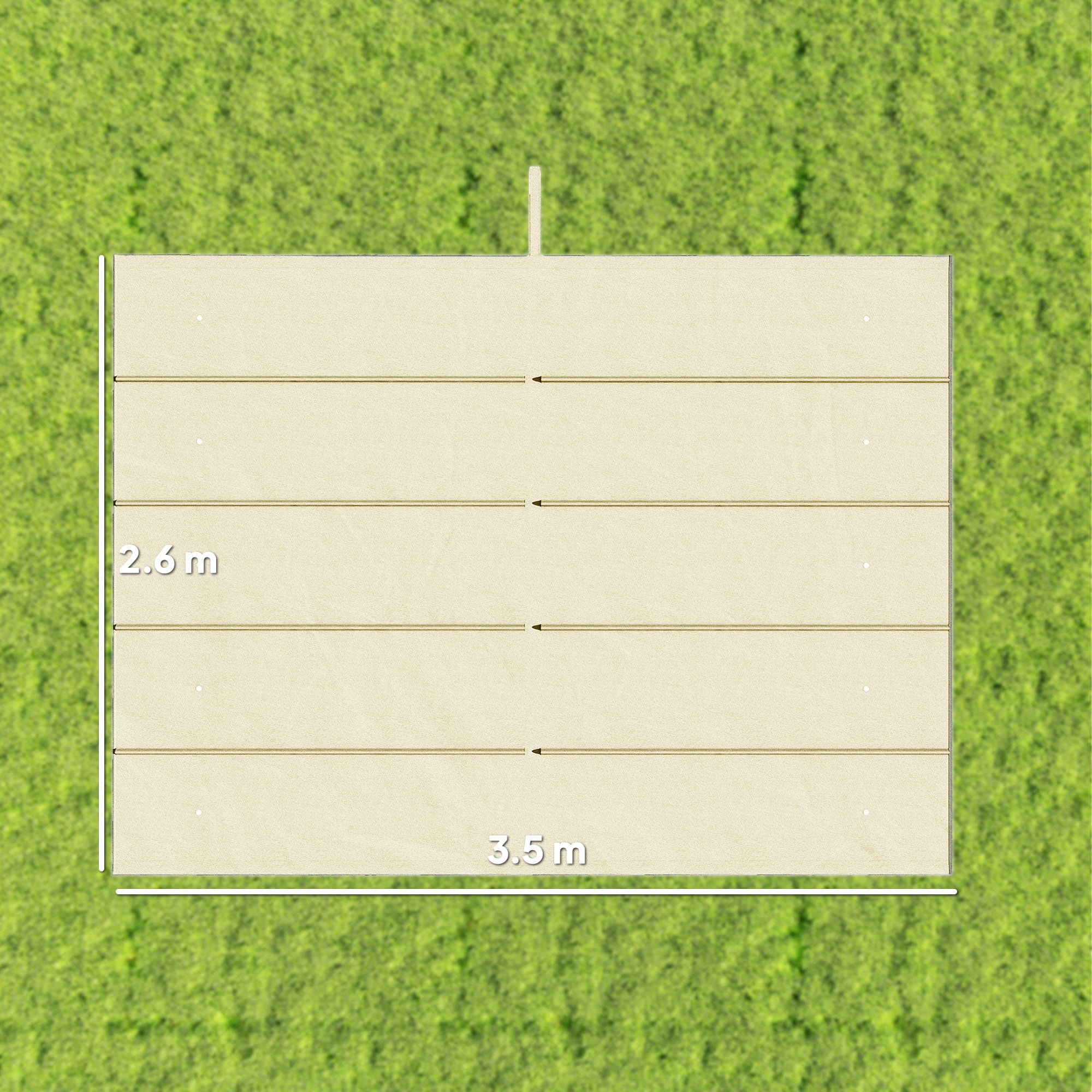 Retractable Pergola Cover, 3.5 x 2.6 m Replacement Canopy Fabric for 4 x 3 m Frame, Roof Top Only, Cream White