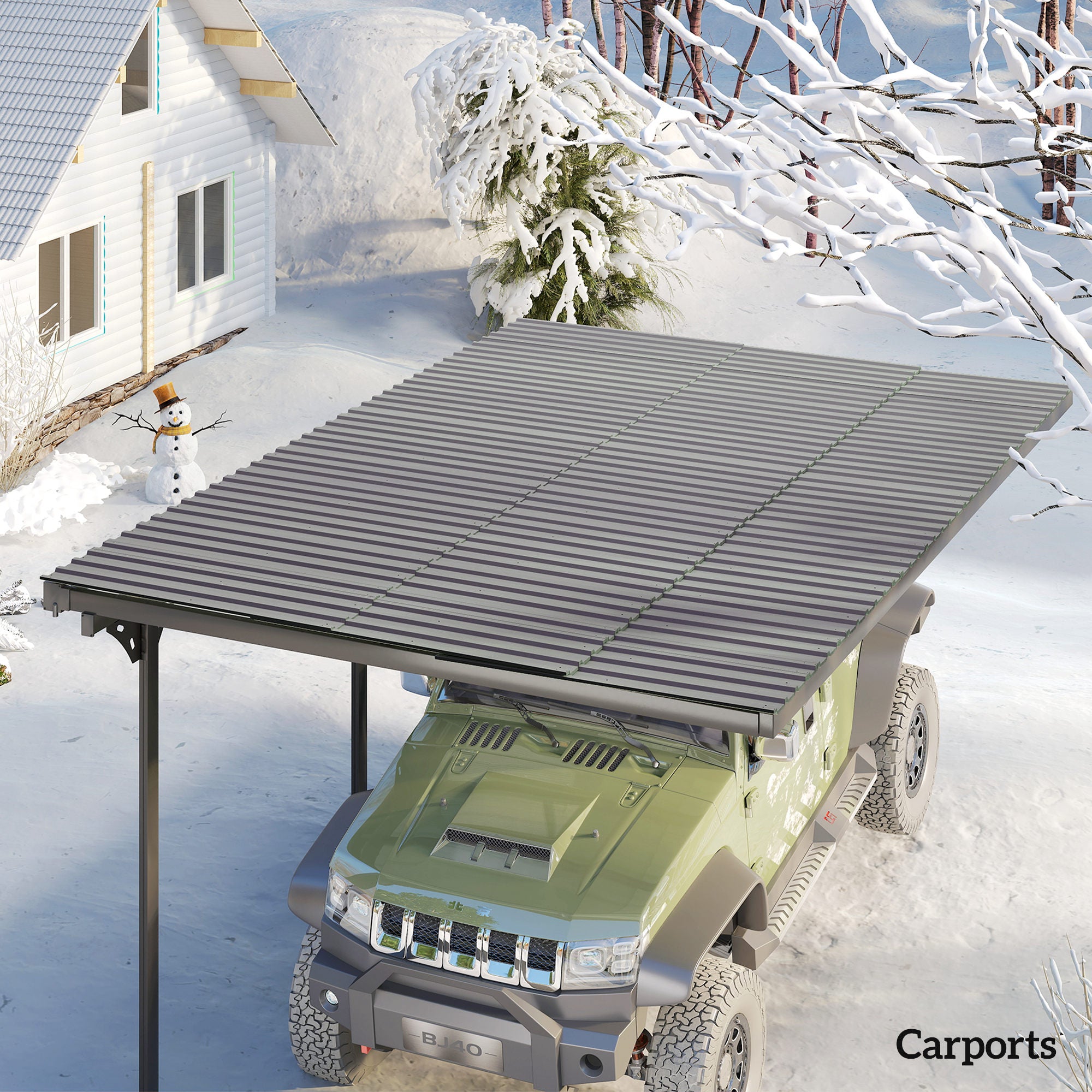 Set of 12 Corrugated Steel Roof Sheet Panels - Light Grey