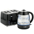 Kettle and Toaster Set, 1.7L 3000W Rapid Kettle with Strix Thermostat, 4 Slice Toaster with 7 Browning Controls, Black