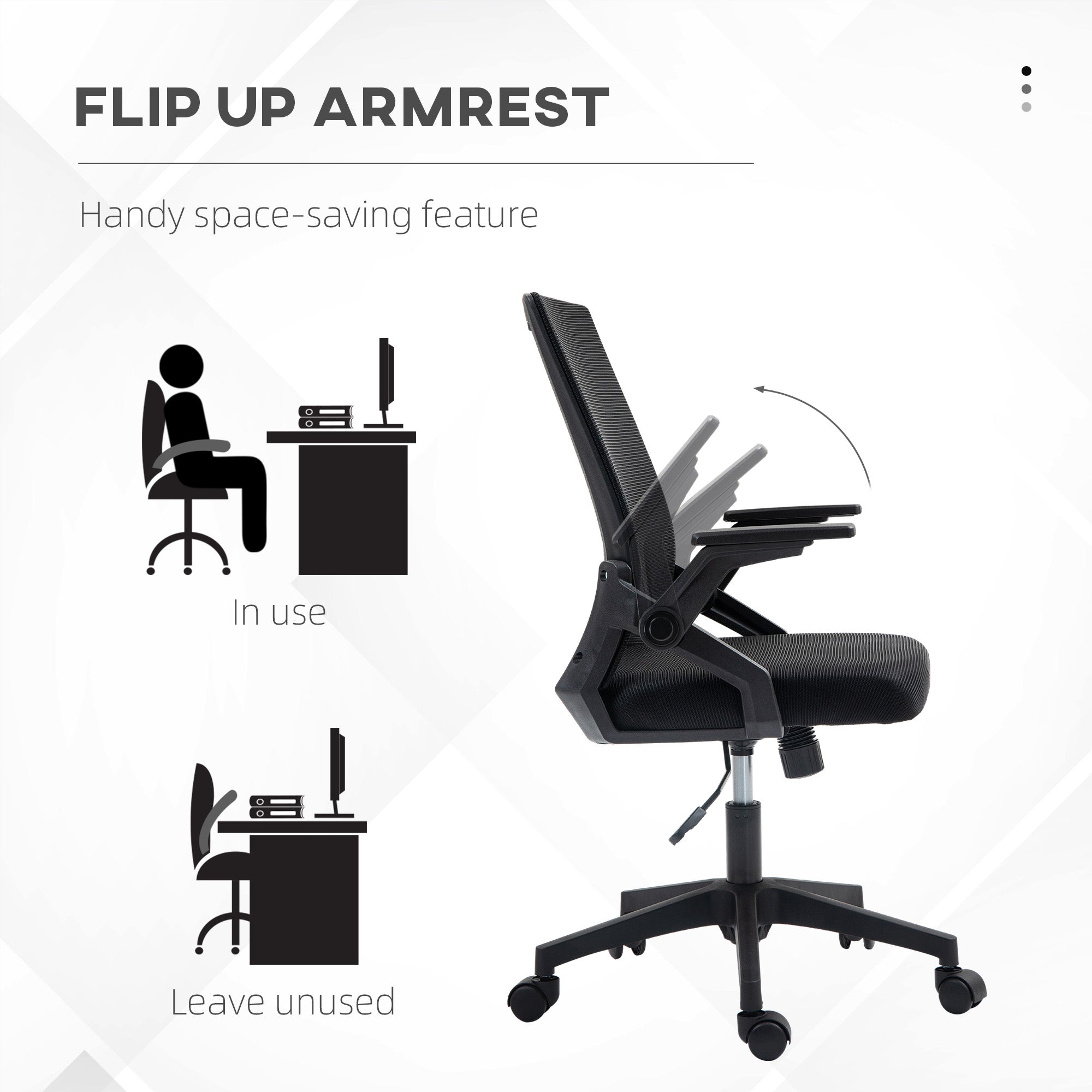 Office Chair, with Lumbar Support - Black