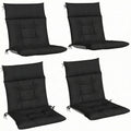 Patio Chair Cushions Set of 4, Waterproof Non-Slip Lounge Chair Cushions, 112x53cm, Black