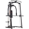 3 In 1 Smith Machine with Dual Cable Pulley, Chest Press & 17-Level Squat Rack Barbell - Black