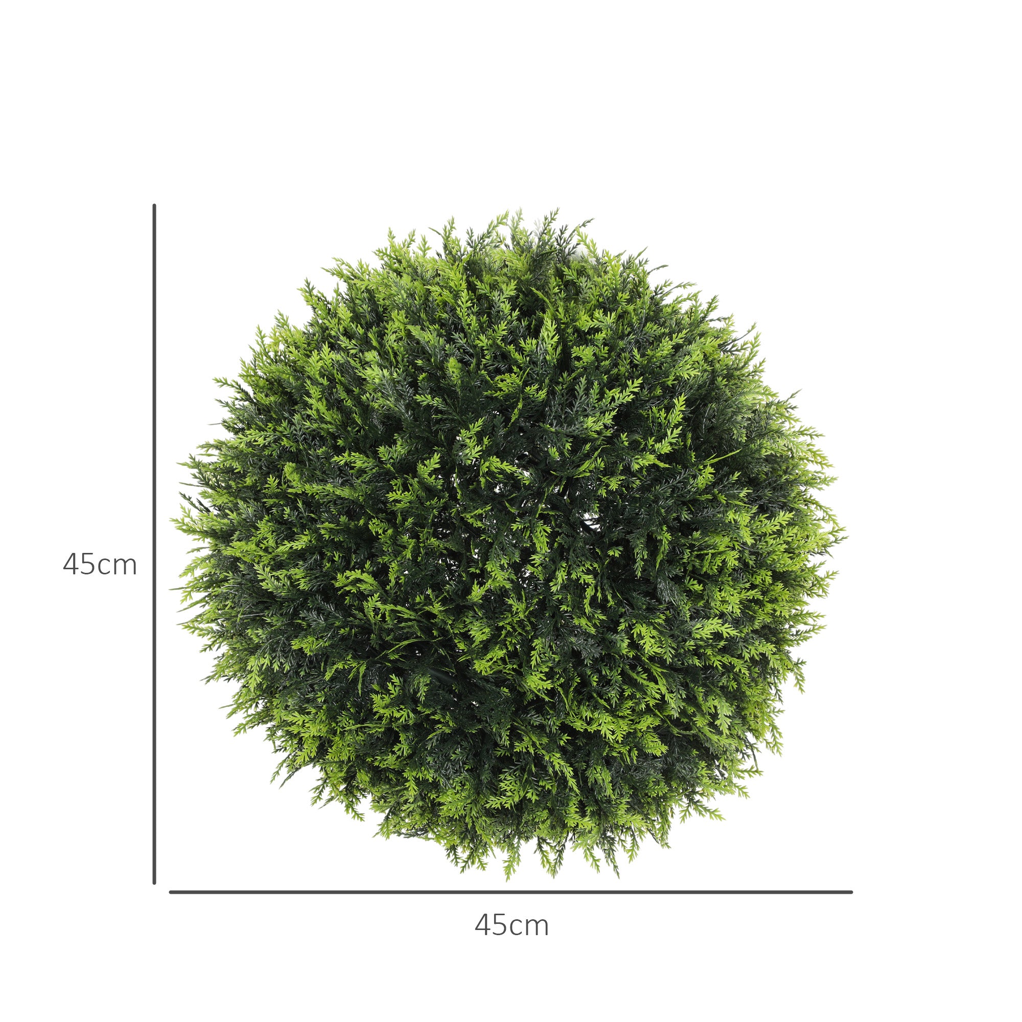 Set of 2 UV-Protected Artificial Plant Topiary Balls 45cm - Green