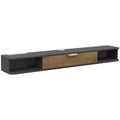 140 cm Floating TV Stand with Storage and Cable Management - Charcoal Grey