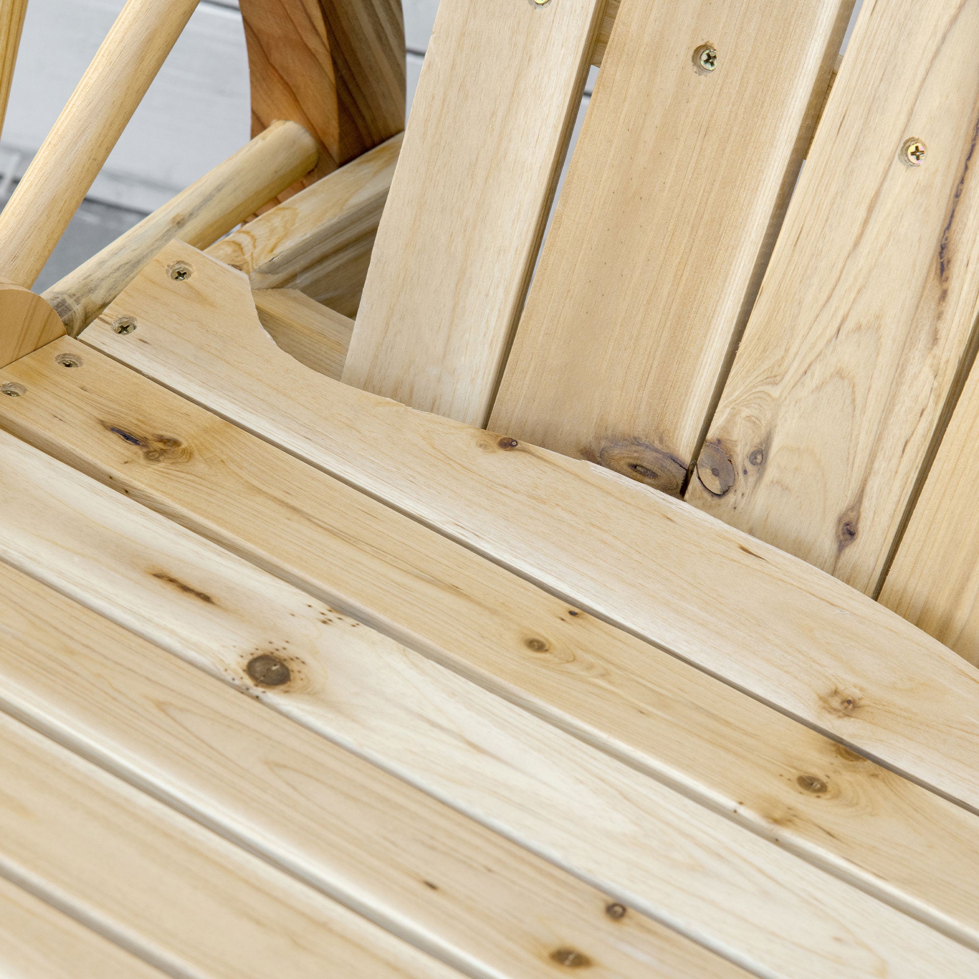 Wooden Adirondack Rocking Chair Outdoor Reclining Armchair - Natural