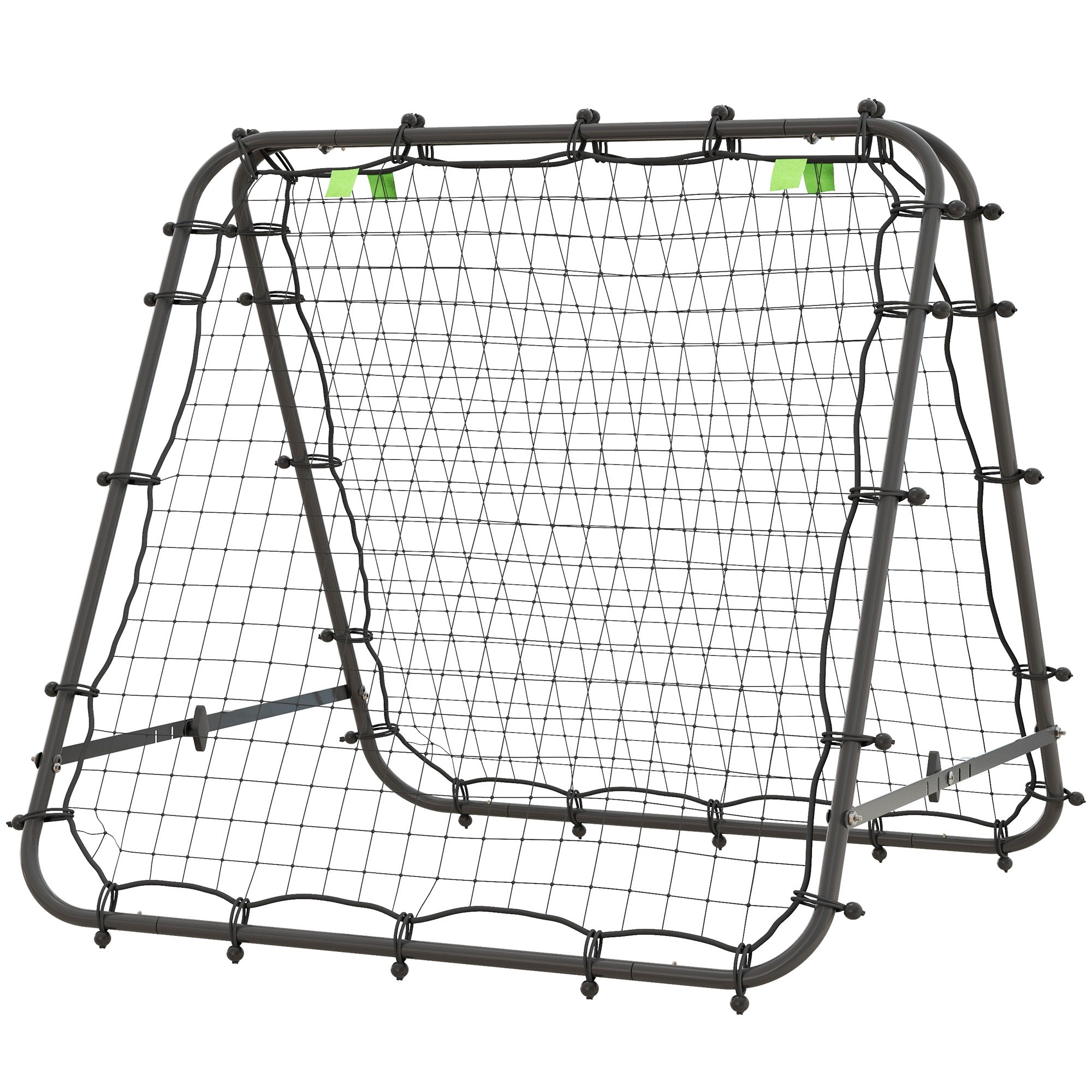Double Sided Football Rebounder Net, Football Rebound Goal with 5 Adjustable Angles, Black