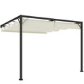 3 x 3 Metre Outdoor Pergola with Retractable Canopy - Cream White