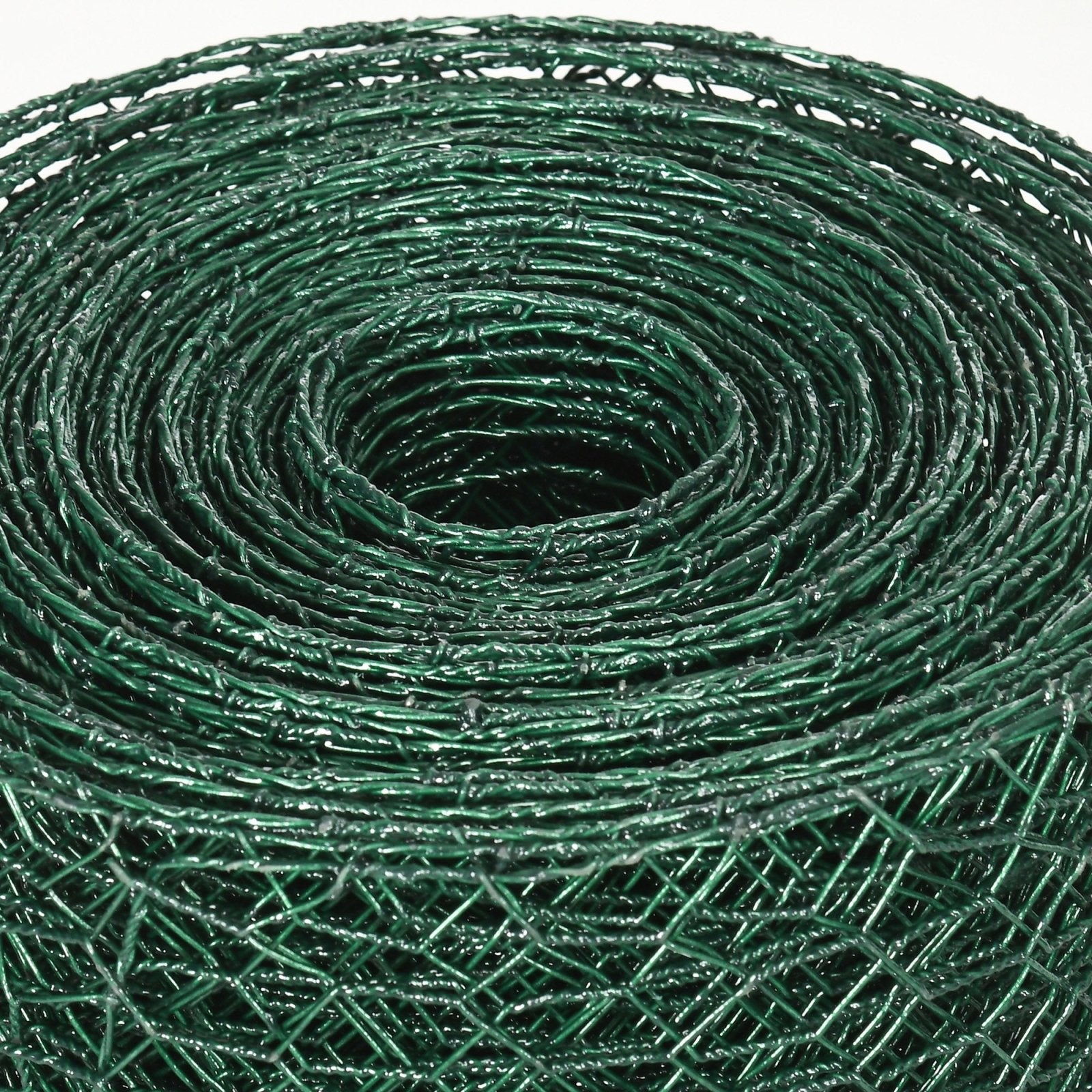 1m x 25m Chicken Wire Mesh, Foldable PVC Coated Welded Garden Fence, Roll Poultry Netting, for Rabbits, Ducks, Gooses, Dark Green - Bedzy UK modern and affordable home furniture England