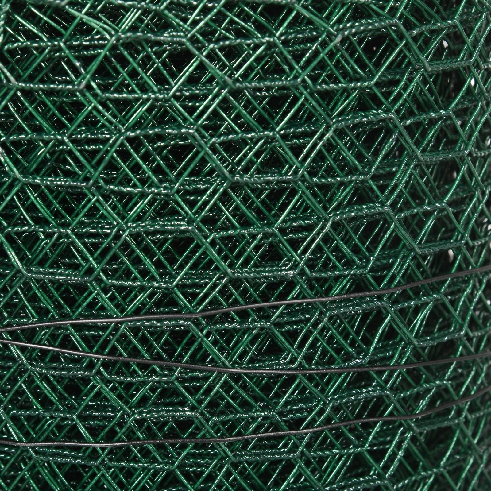 1m x 25m Chicken Wire Mesh, Foldable PVC Coated Welded Garden Fence, Roll Poultry Netting, for Rabbits, Ducks, Gooses, Dark Green - Bedzy UK modern and affordable home furniture England