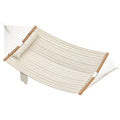 Double Hammock 2 Person Swing Bed with Spreader Bars, Pillows, Pad, 200 x 140cm, Cream White