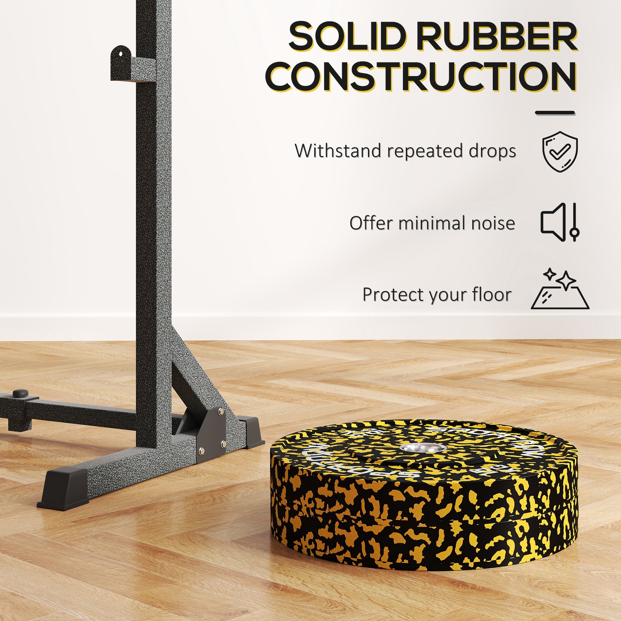 Olympic Weight Plates Set, Solid Rubber Bumper Plates Weights Discs with 2"/5cm Holes, for Home Gym Weight Lifting Strength Training, 2 x 15kg