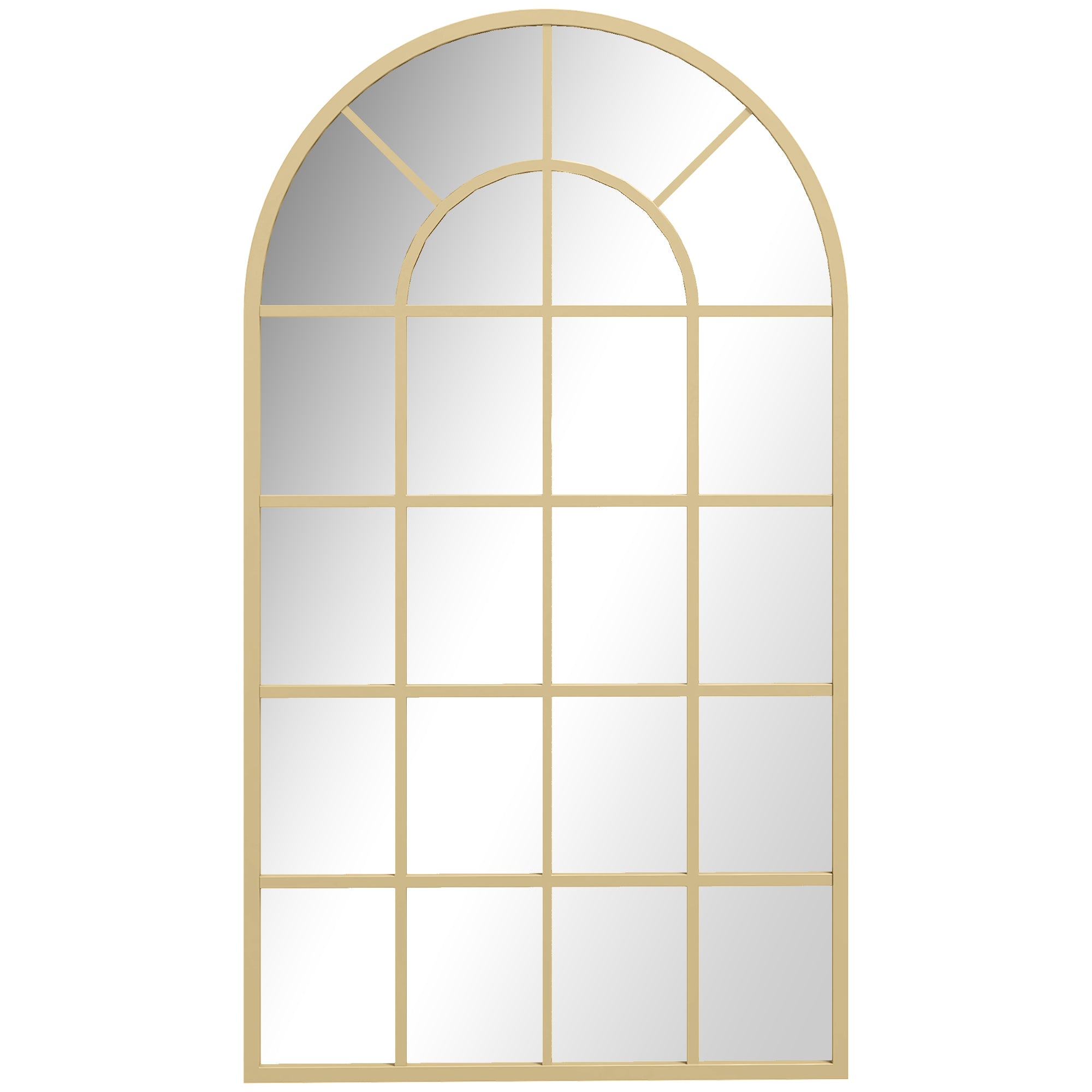 110 x 65 cm Arched Decorative Wall Mirror for Bedroom Living Room, Modern Window Bathroom Mirror for Home Decor