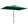 Garden Parasol, Parasol Umbrella with Crank Handle, Tilt Function, Polyester Canopy, Green