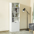 2 Door 4 Shelf Tall Bookcase Storage Cupboard for Living Room Study Bedroom Home Office - White