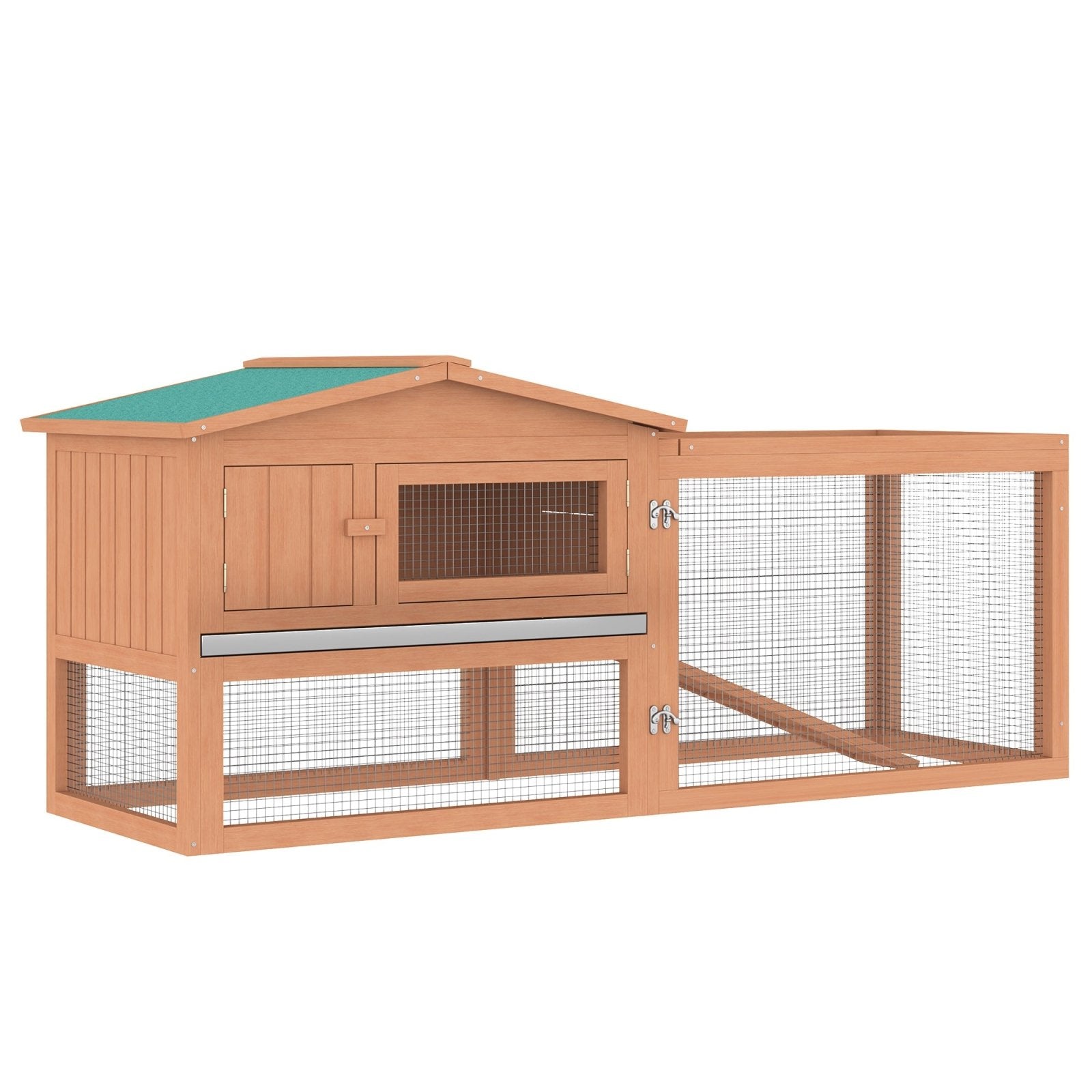 2 Floor Wooden Rabbit Hutch Bunny Cage House Chicken Coop Outdoor Garden Backyard 158 x 58 x 68 cm - Bedzy UK modern and affordable home furniture England