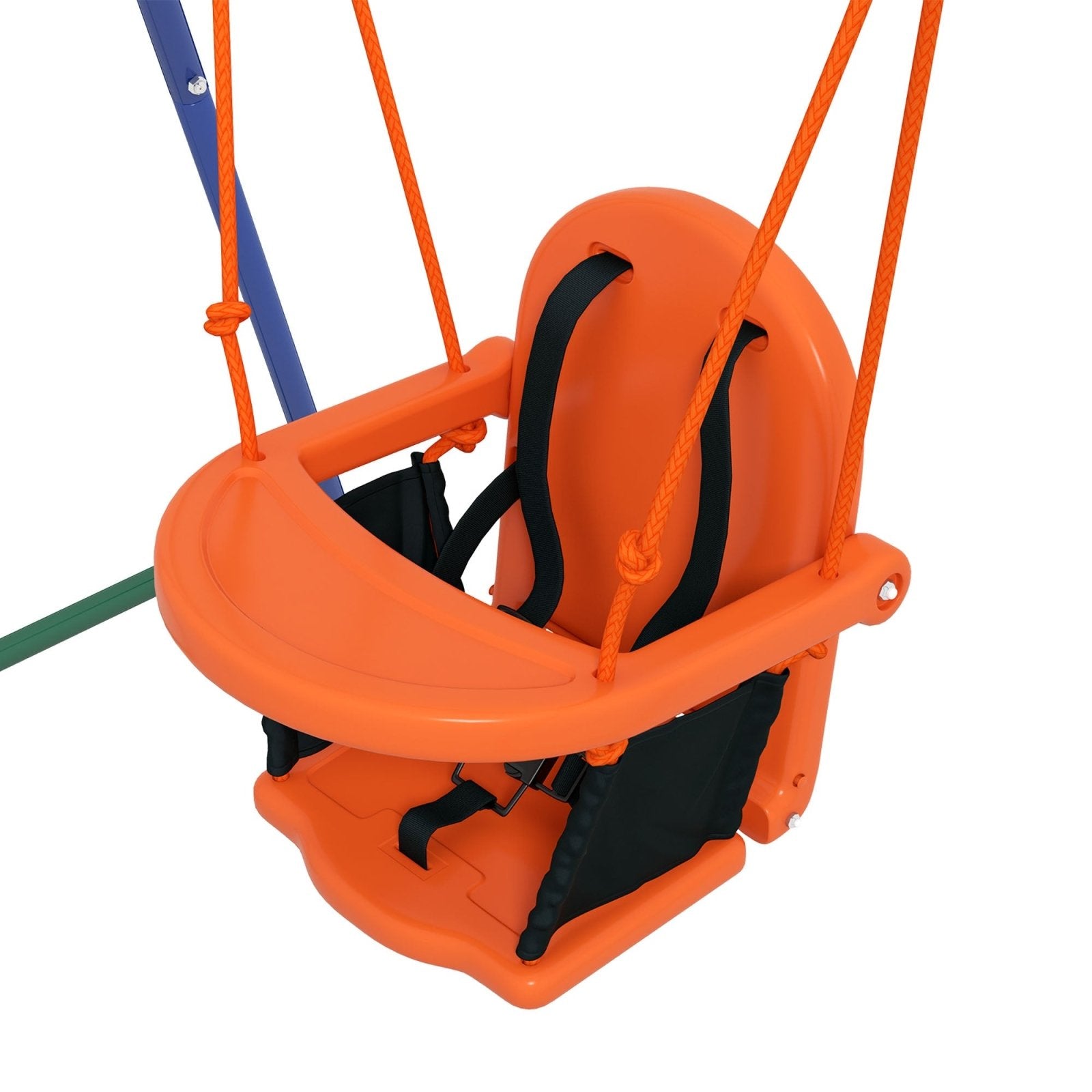 2 In 1 Metal Frame Nursery Swing w/ Comfortable Seat Safety Belt Orange - Bedzy UK modern and affordable home furniture England