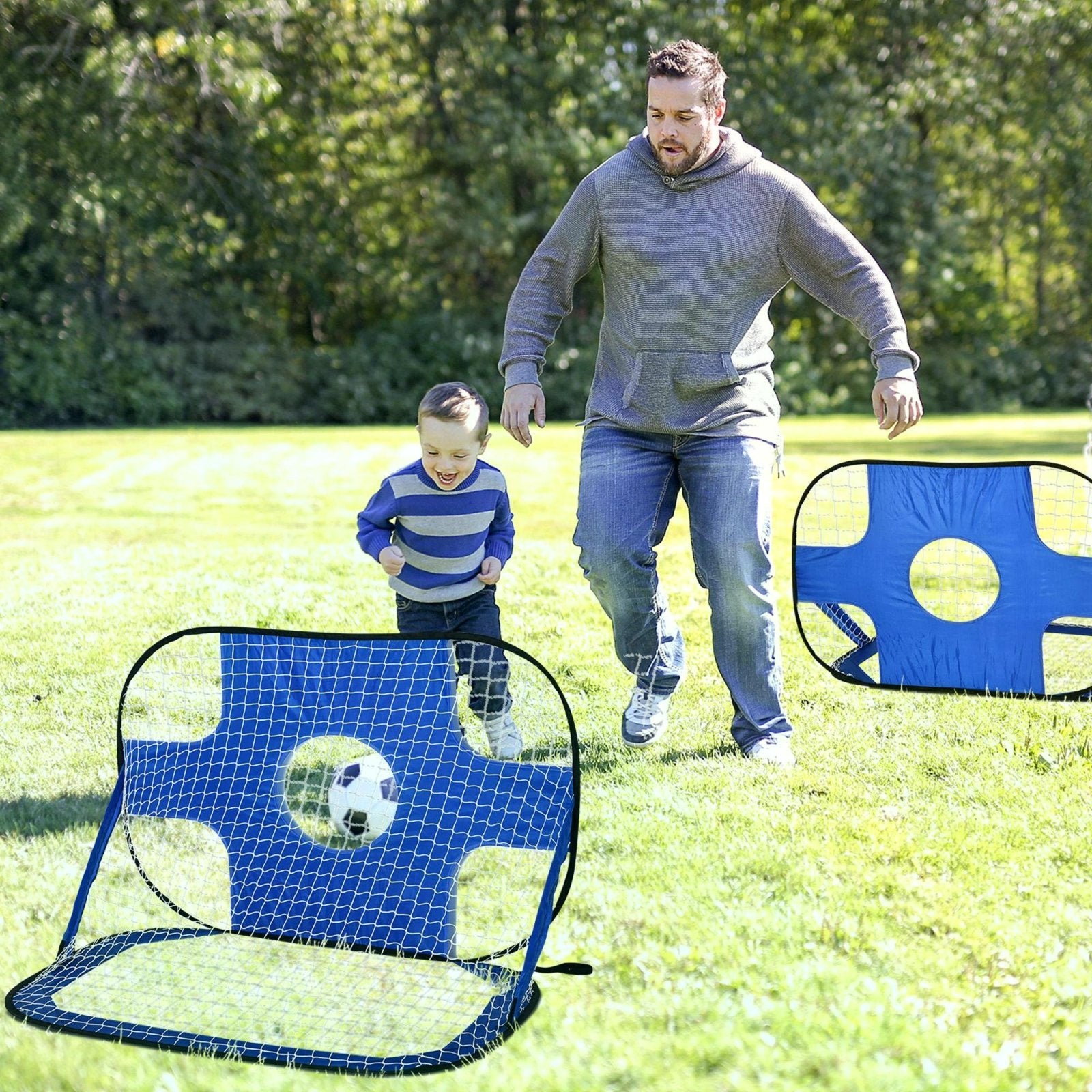 2 in 1 Pop Up Soccer Nets Kids Target Goal Net for Backyard Outdoor Sports and Practice - Bedzy UK modern and affordable home furniture England