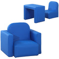 2 In 1 Toddler Sofa Chair and Table with Cushioned Seat - Blue