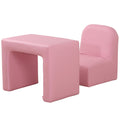 2 In 1 Toddler Sofa Chair and Table with Soft Cushioning - Pink