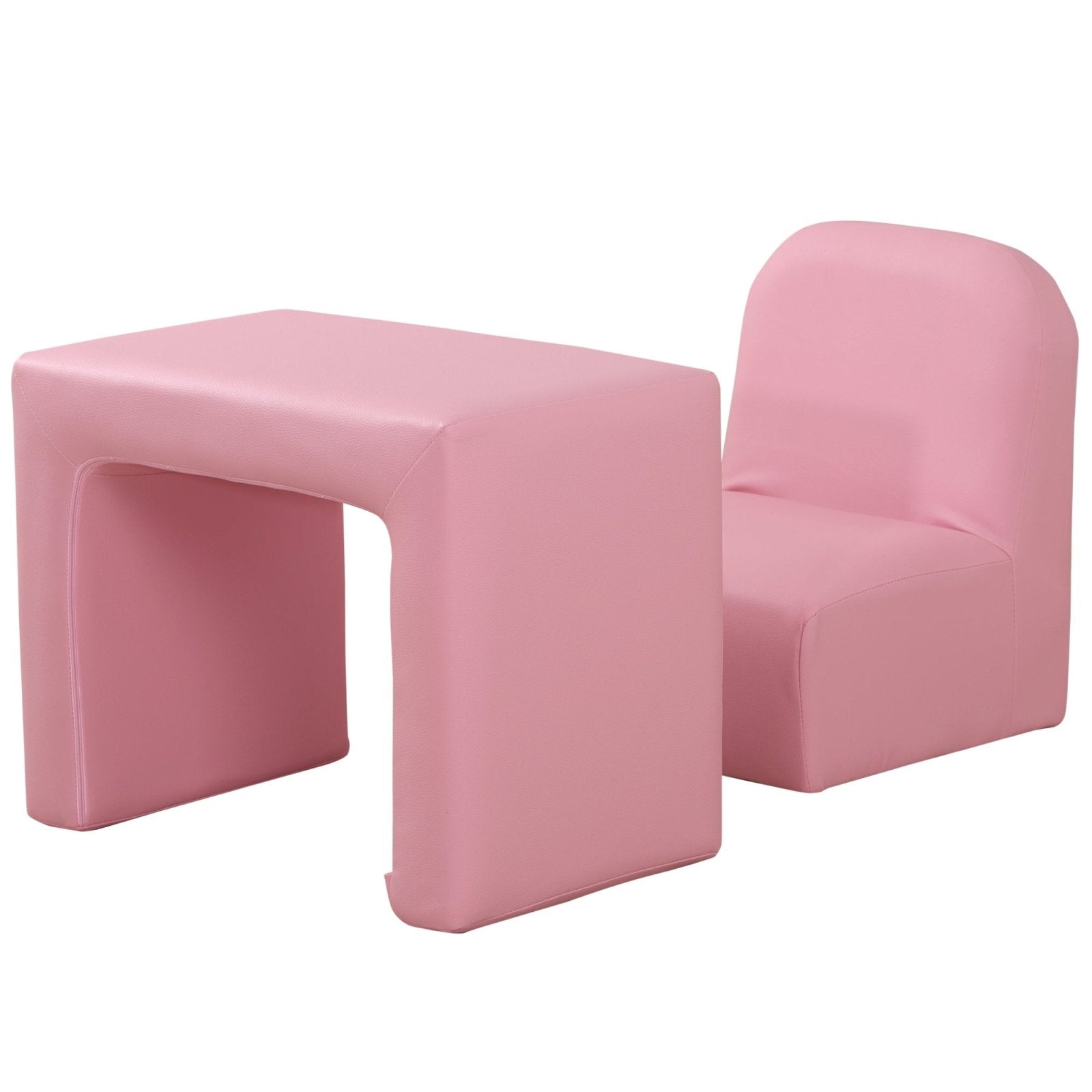 2 In 1 Toddler Sofa Chair, 48 x 44 x 41 cm, for Game Relax Playroom, Pink - Bedzy UK modern and affordable home furniture England