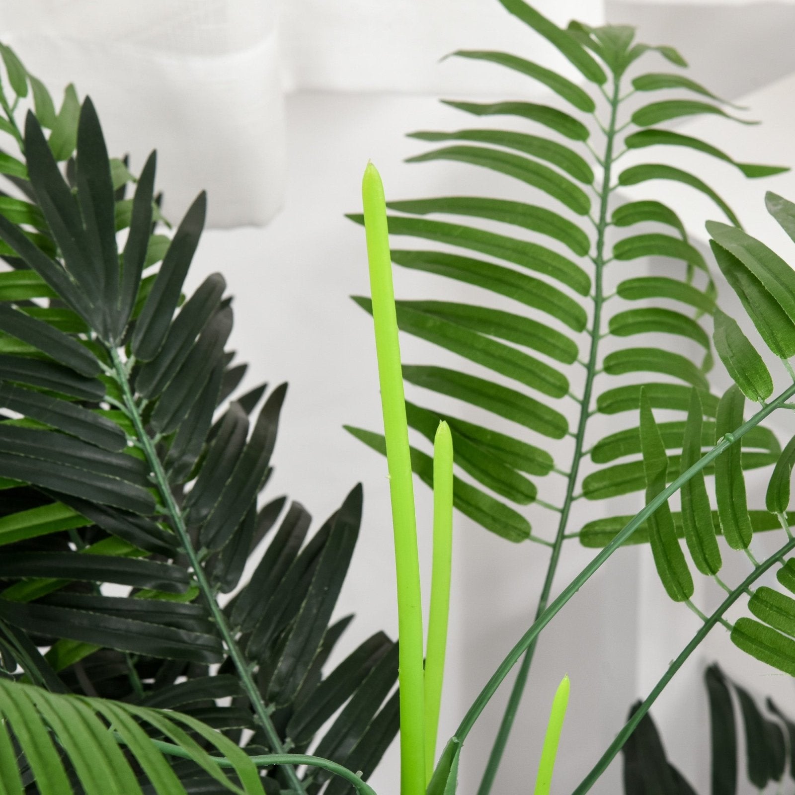 2 Pack Artificial Plant Palm Tree in Pot, Fake Plants for Home Indoor Outdoor Decor, 125cm, Green - Bedzy UK modern and affordable home furniture England