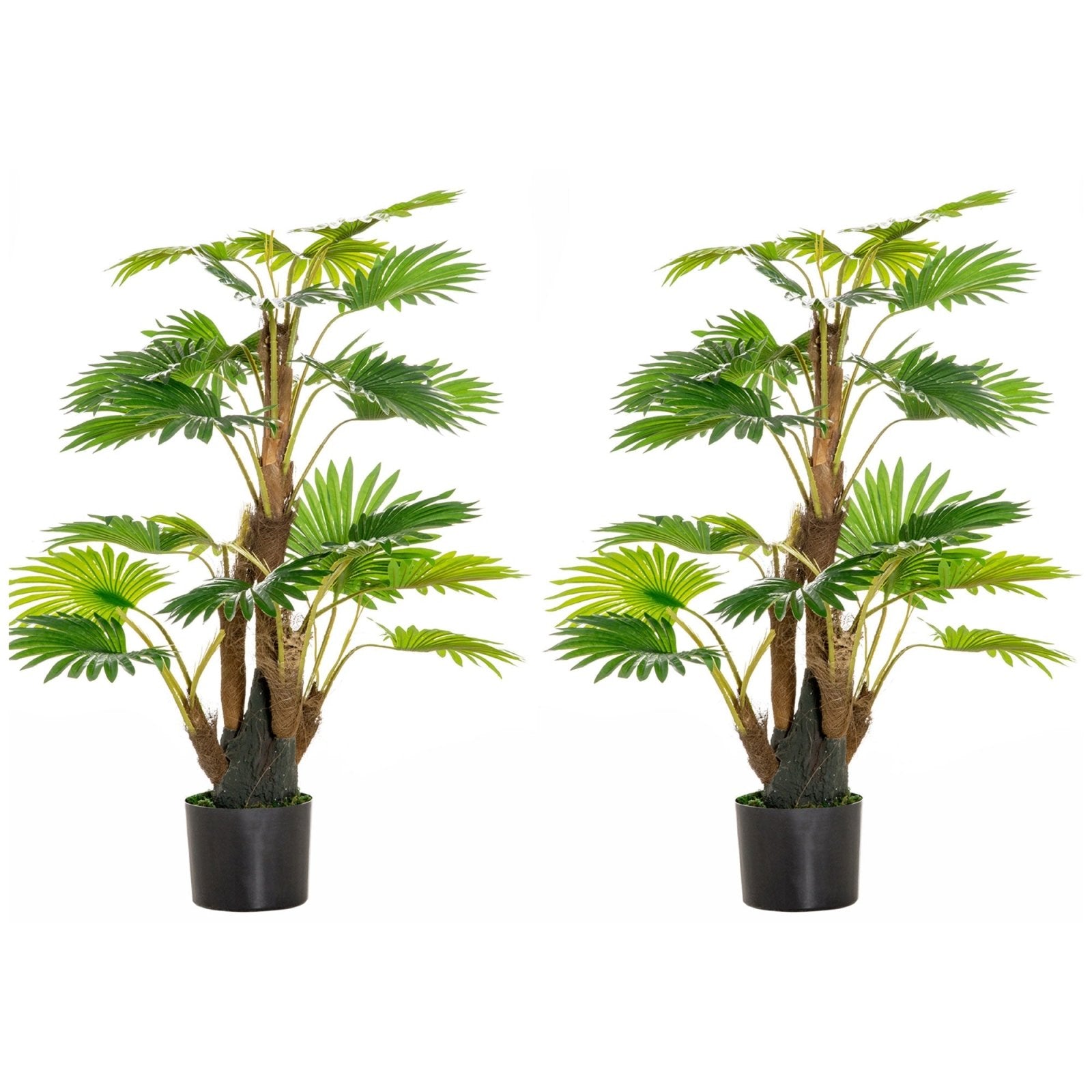 2 Pack Artificial Plant Palm Tree in Pot, Fake Plants for Home Indoor Outdoor Decor, 135cm, Green - Bedzy UK modern and affordable home furniture England