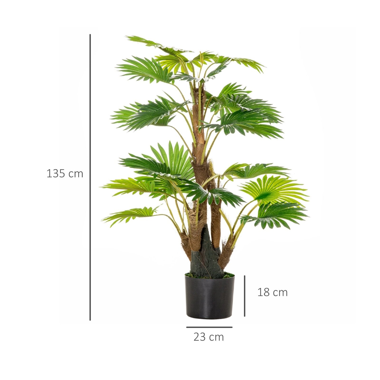 2 Pack Artificial Plant Palm Tree in Pot, Fake Plants for Home Indoor Outdoor Decor, 135cm, Green - Bedzy UK modern and affordable home furniture England