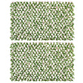 Set of 2 Expandable Faux Privacy Fence Panels with Artificial Eucalyptus Leaves 4m² Coverage - Green