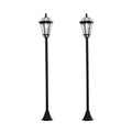 2 PCS Solar Powered LED Garden Lamp Post with Auto Switch 6-8H - Black