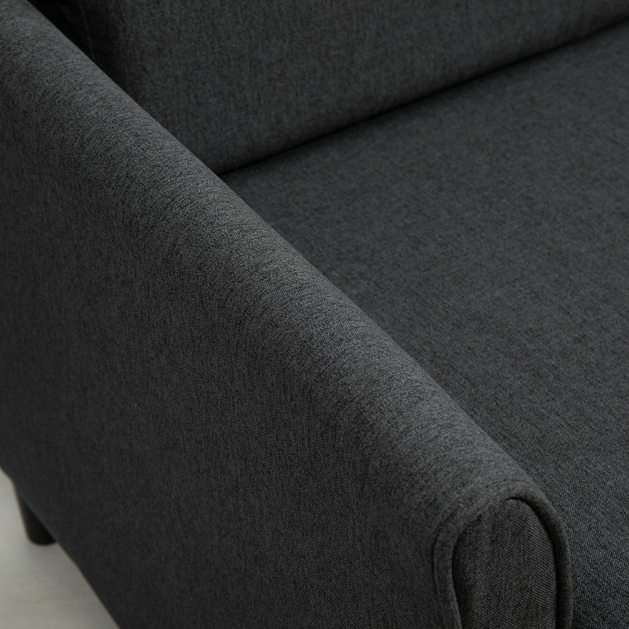 Two-Seater Linen-Look Sofa - Dark Grey