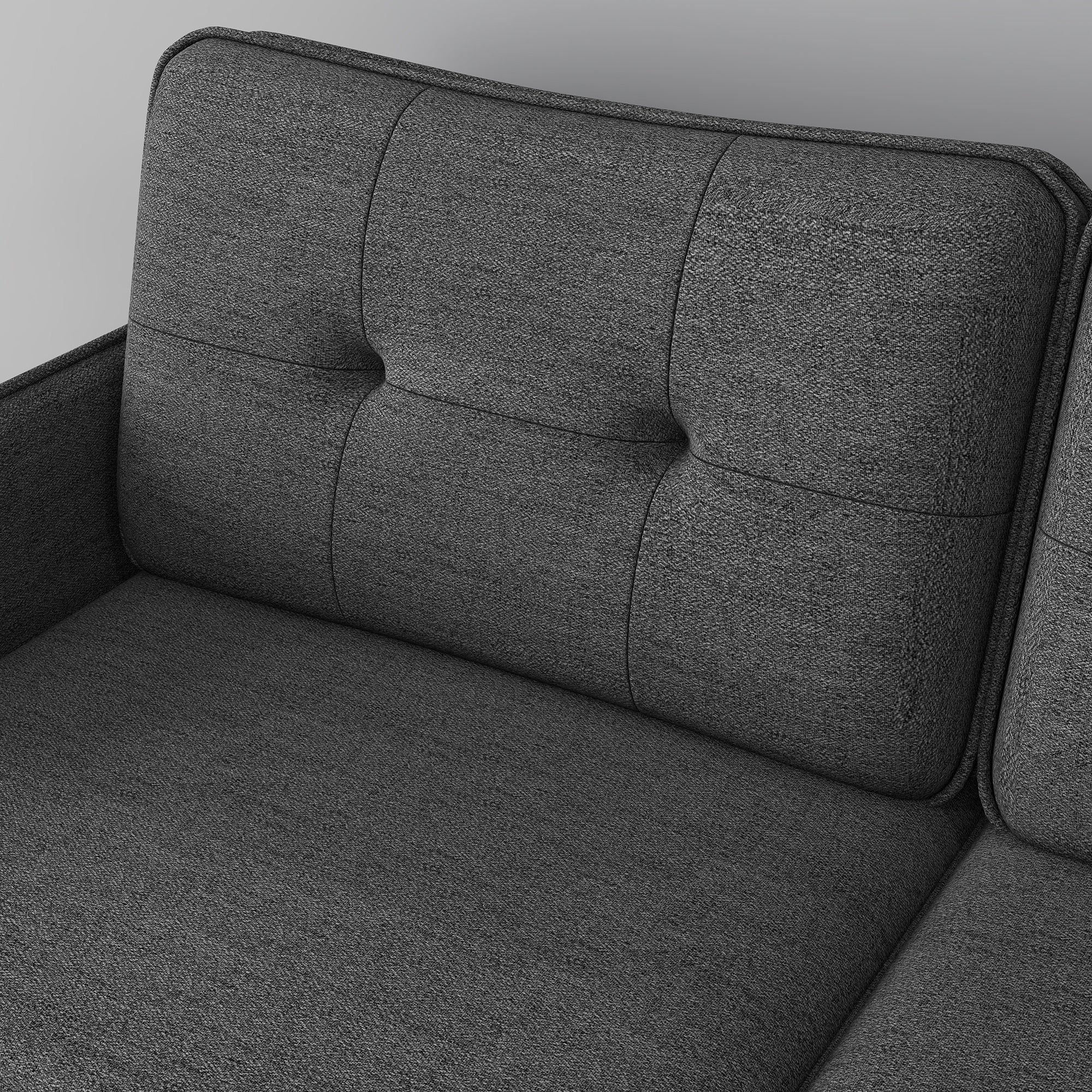 Modern Two Seater Sofa, Button Tufted Loveseat with Cushions and Steel Legs for Living Room, Guest Room, Dark Grey