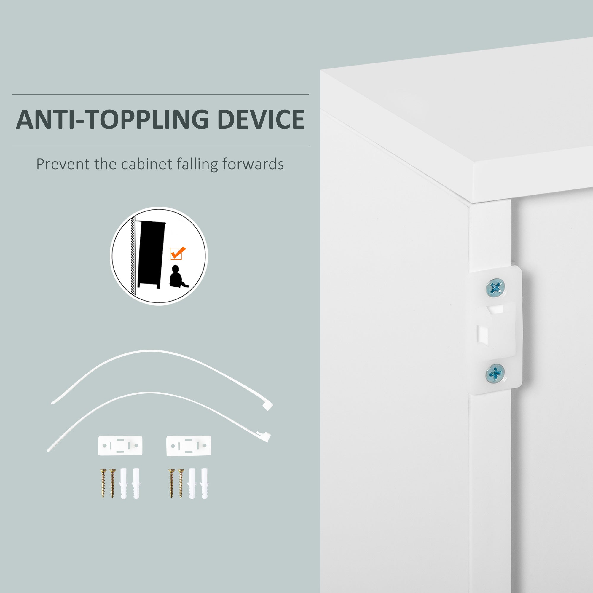 High Gloss Frame Sideboard, Side Cabinet, Push-Open Design with 2 Drawer for Living Room, Bedroom, Grey