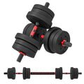 20kg Adjustable 2-in-1 Dumbbell and Barbell Set - Black